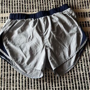 Under Armour Size Small Heatgear Gray and blue Atheltic wear running shorts